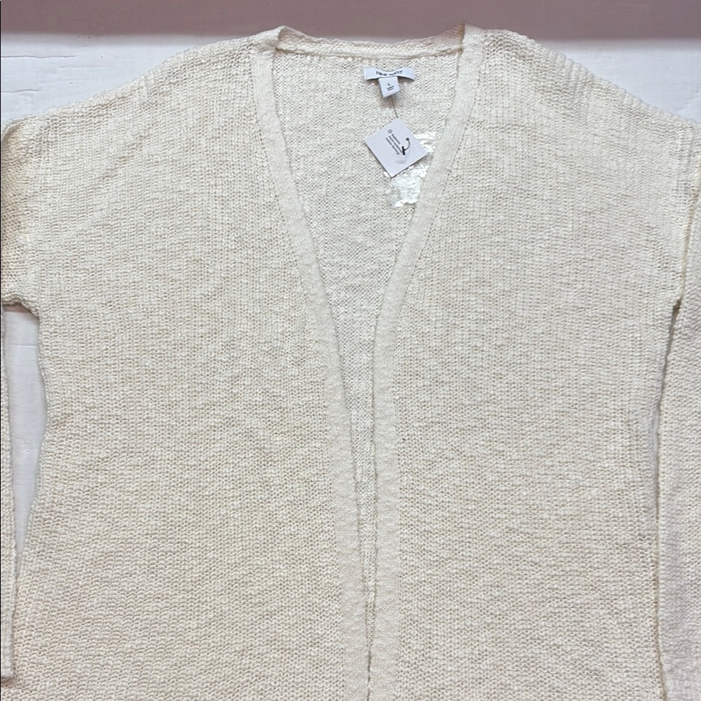 Nine West Women's Cream Open Front Cardigan Sweater, Textured Knit, NWT‎